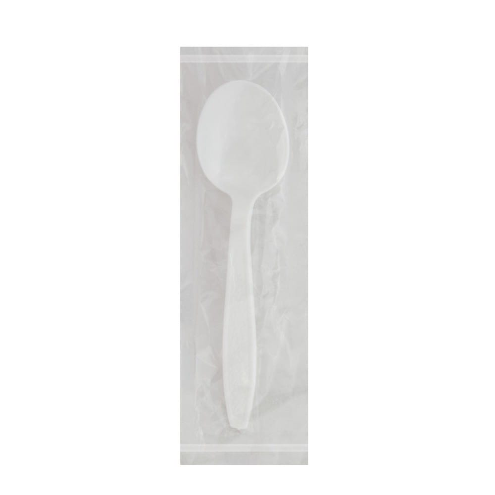 Heavy Weight Polystyrene Individually Wrapped Soup Spoon, White (250 per Bag, 4 Bags per Case)