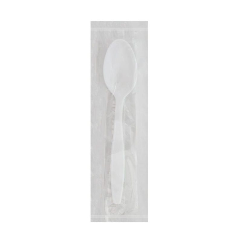 Heavy Weight Polystyrene Individually Wrapped Teaspoon, White (250 per Bag, 4 Bags per Case)