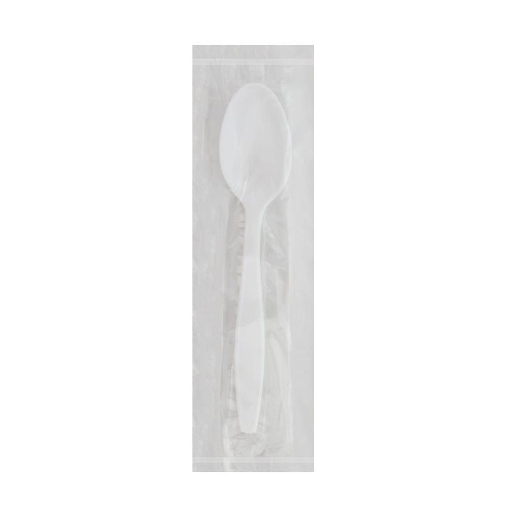 Heavy Weight Polystyrene Individually Wrapped Teaspoon, White (250 per Bag, 4 Bags per Case)