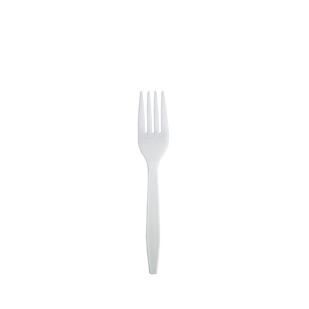 Medium Weight Polystyrene Unwrapped Fork, White (1000 per Case)
