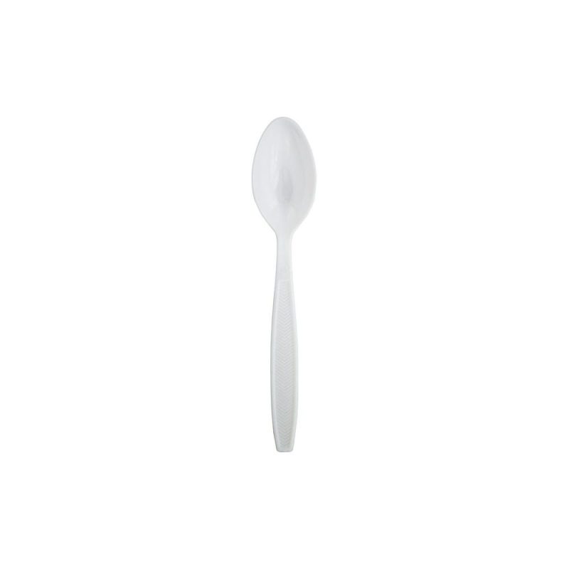Medium Weight Polystyrene Unwrapped Teaspoon, White (1000 per Case)