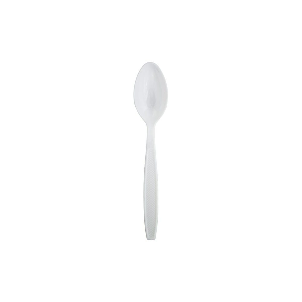 Medium Weight Polystyrene Unwrapped Teaspoon, White (1000 per Case)