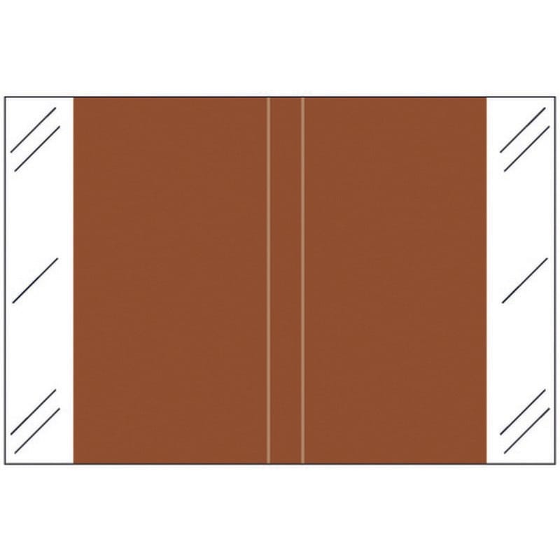 Tabbies 11100 Compatible Solid Brown Labels, 100# laminated stock, 1-1/2" x 1" Individual Colors - Roll of 508