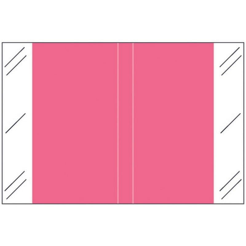 Tabbies 11100 Compatible Solid Pink Labels, 100# laminated stock, 1-1/2" x 1" Individual Colors - Roll of 502