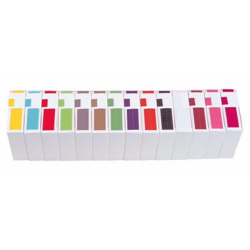 Tabbies 11100 Compatible Solid Color Labels, 100# laminated stock, 1-1/2" x 1" Individual Colors - Roll of 500