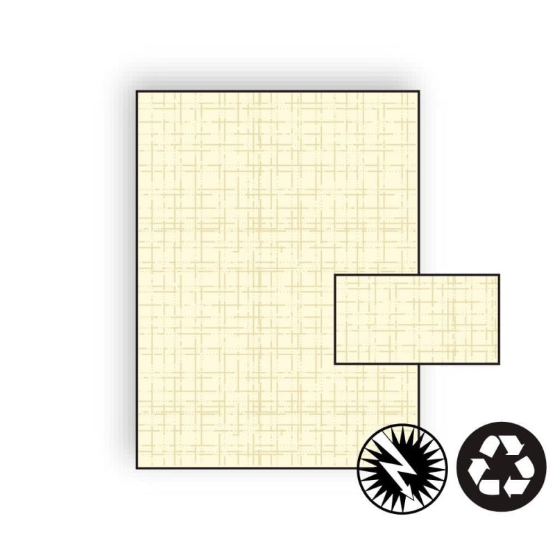 Business Card Stock, 8-1/2" x 11", 80#, Recycled, Ivory, Acid Free, Linen Imaging Finish (Box of 250)