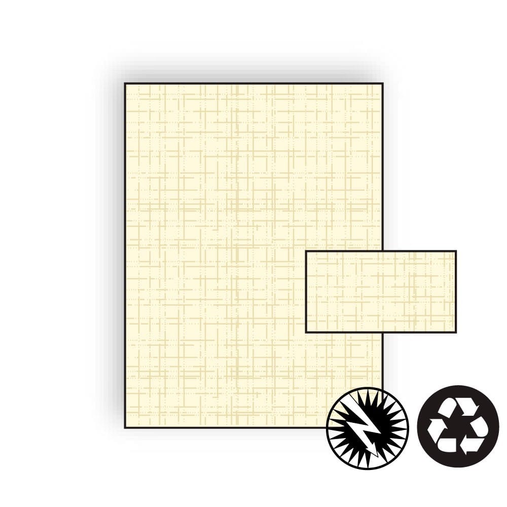 Business Card Stock, 8-1/2" x 11", 80#, Recycled, Ivory, Acid Free, Linen Imaging Finish (Box of 250)
