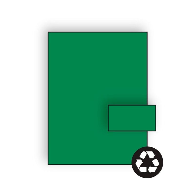 Business Card Stock, 8-1/2" x 11", 65#, Recycled, Brightly Colored Green, Acid Free (Box of 250)