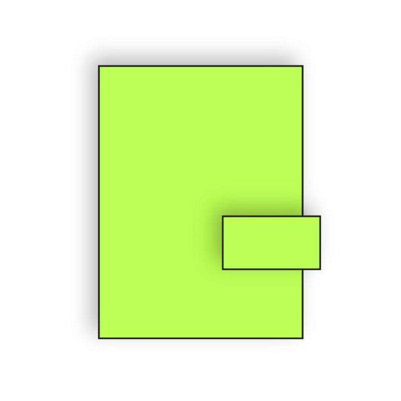 Business Card Stock, 11" x 17", 65#, Brightly Colored Lime, Acid Free (Box of 250)