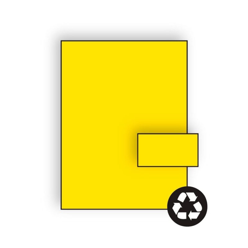 Business Card Stock, 11" x 17", 65#, Recycled, Brightly Colored Yellow, Acid Free (Box of 250)