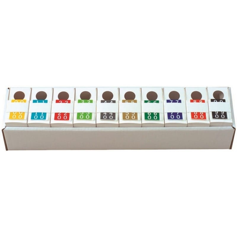 1.5" x 1" Barkley FDSTM Compatible Double Digit Numeric Labels, Full Set "00-90", 60# Laminated Stock, 10 Rolls of 500