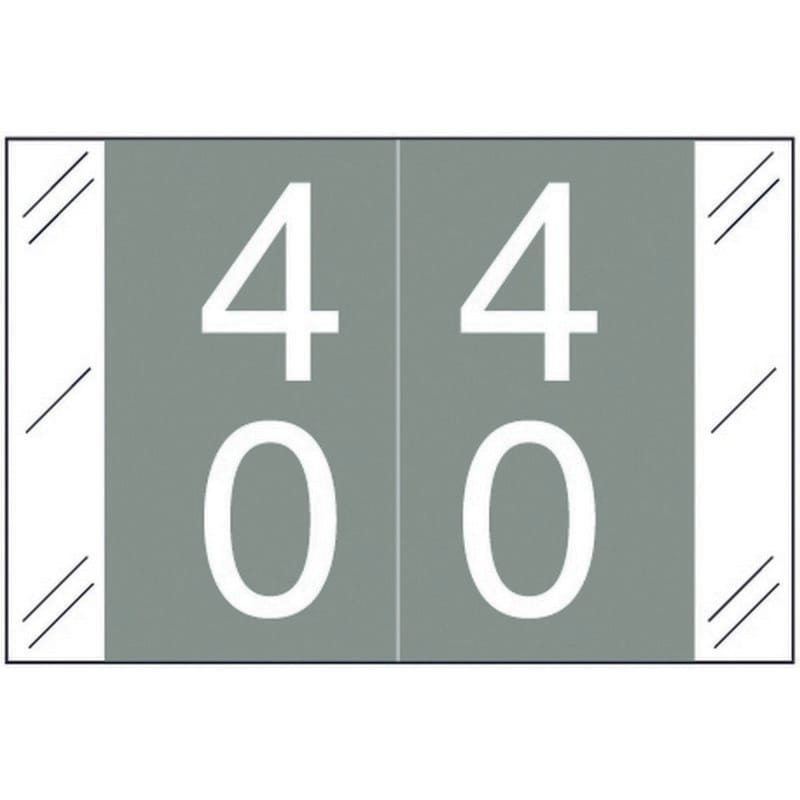 Barkley FDSTM Compatible Double Digit "40" Numeric Labels, 1-1/2" x 1", 60# Laminated Stock (Roll of 500)