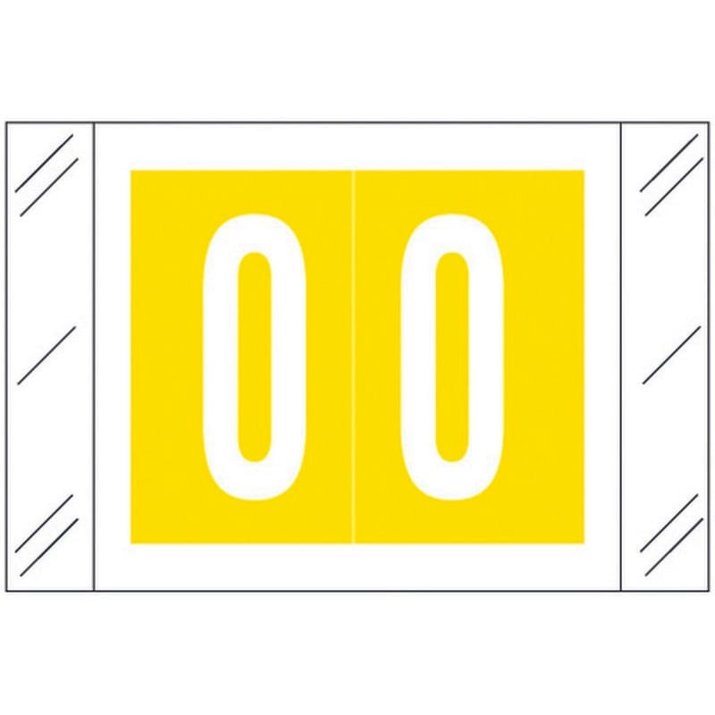 Barkley FNSTM Compatible "0" Numeric Labels, 60# Laminated Stock, 1-1/2" x 1" Individual Numbers - Roll of 500