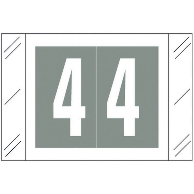 Barkley FNSTM Compatible "4" Numeric Labels, 60# Laminated Stock, 1-1/2" x 1" Individual Numbers - Roll of 500