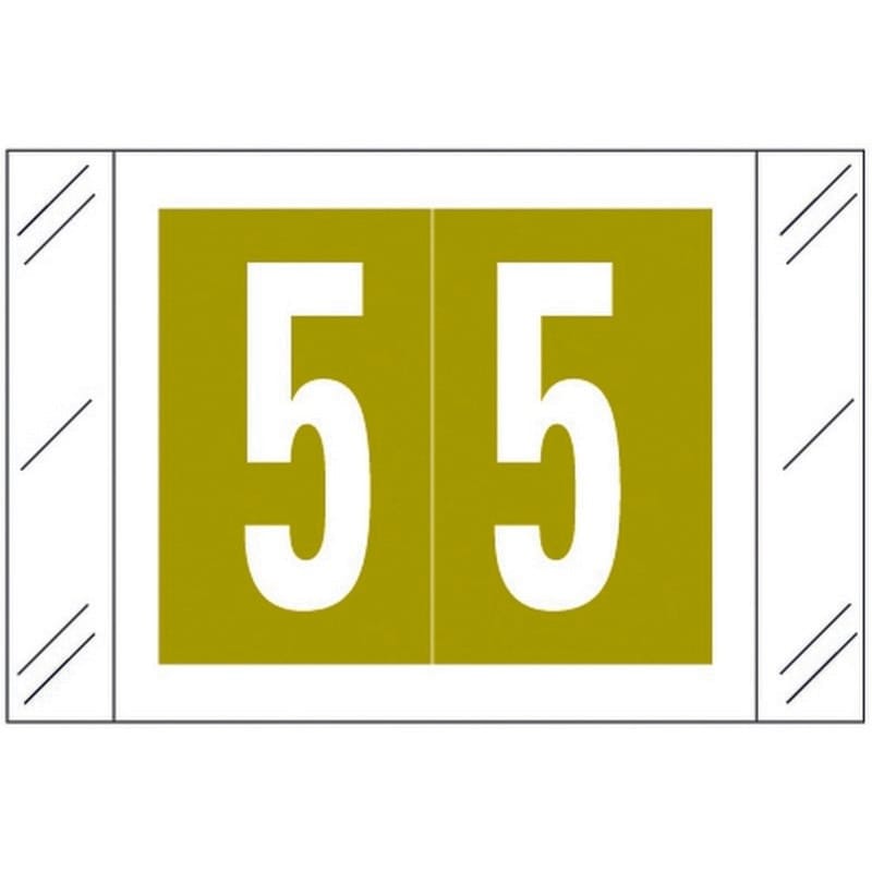 Barkley FNSTM Compatible "5" Numeric Labels, 60# Laminated Stock, 1-1/2" x 1" Individual Numbers - Roll of 500