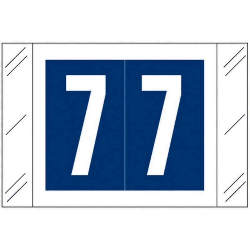 Barkley FNSTM Compatible "7" Numeric Labels, 60# Laminated Stock, 1-1/2" x 1" Individual Numbers - Roll of 500