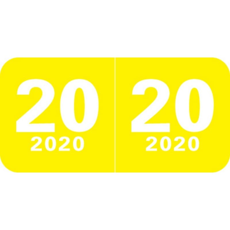 Col'R'Tab Compatible "20" Yearband Labels, Laminated Stock 1-1/2" x 3/4" - 500 per Roll