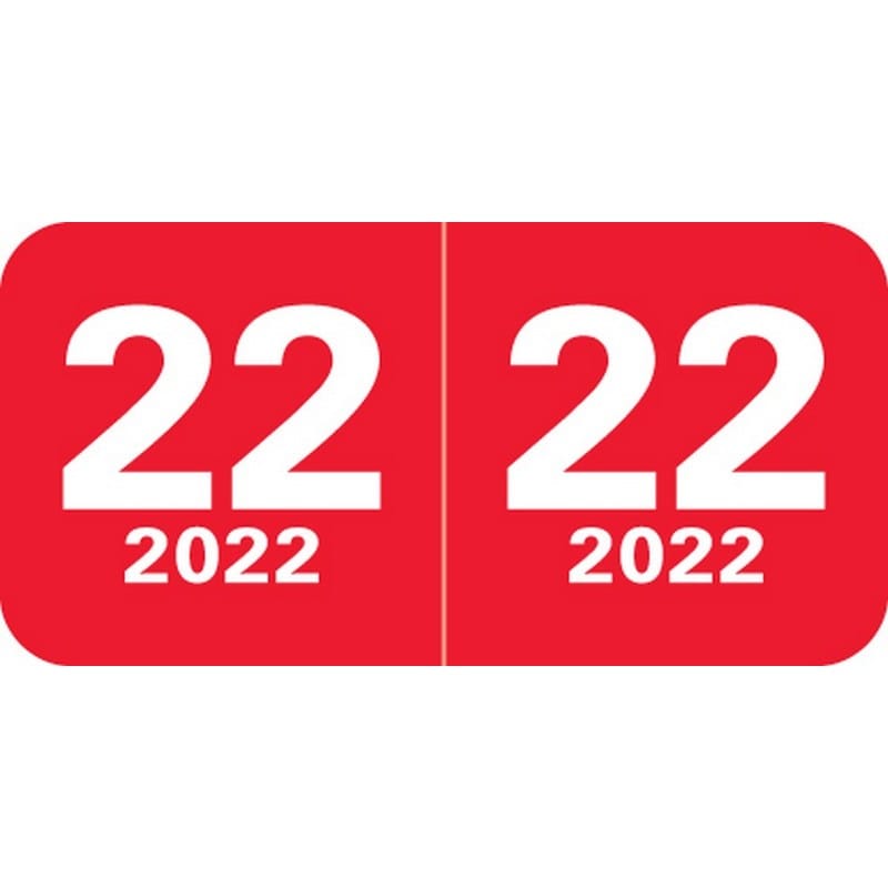 Col'R'Tab Compatible "22" Yearband Labels, Laminated Stock 1-1/2" x 3/4" - 500 per Roll