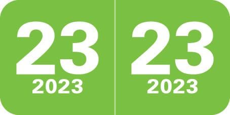 Col'R'Tab Compatible "23" Yearband Labels, Laminated Stock 1-1/2" x 3/4" - 500 per Roll