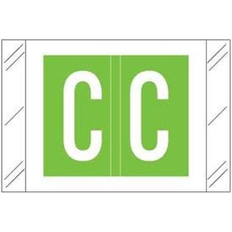 Tabbies Compatible "C" Labels, Polylaminated 100# Stock, 1 " X 1-1/2" Individual Letters - Roll of 500