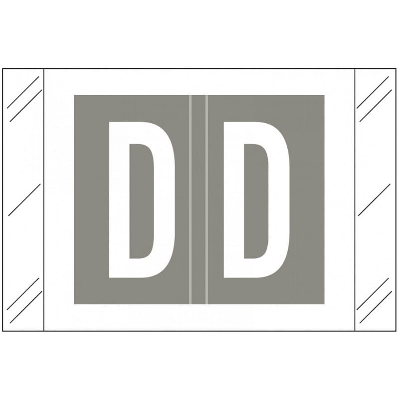 Tabbies Compatible "D" Labels, Polylaminated 100# Stock, 1 " X 1-1/2" Individual Letters - Roll of 500