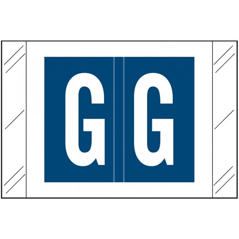 Tabbies Compatible "G" Labels, Polylaminated 100# Stock, 1 " X 1-1/2" Individual Letters - Roll of 500