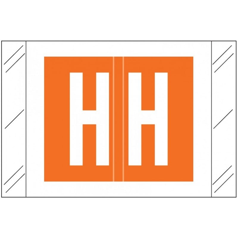 Tabbies Compatible "H" Labels, Polylaminated 100# Stock, 1 " X 1-1/2" Individual Letters -Roll of 500