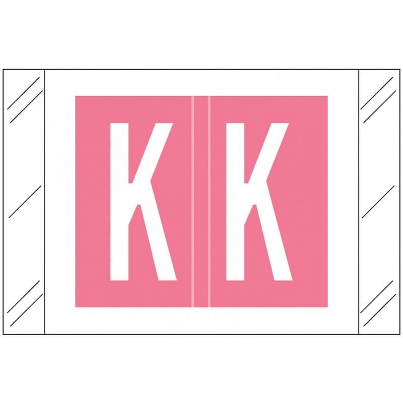 Tabbies Compatible "K" Labels, Polylaminated 100# Stock, 1 " X 1-1/2" Individual Letters - Roll of 500