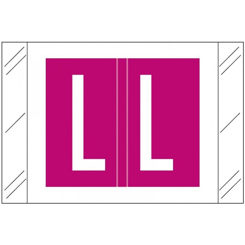 Tabbies Compatible "L" Labels, Polylaminated 100# Stock, 1 " X 1-1/2" Individual Letters - Roll of 500