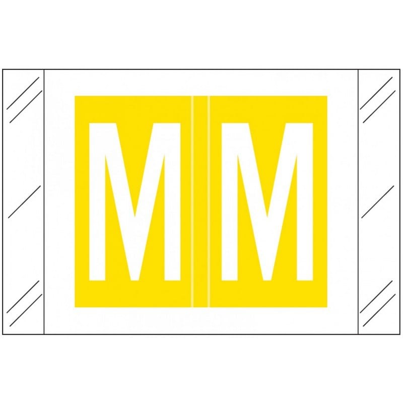 Tabbies Compatible "M" Labels, Polylaminated 100# Stock, 1 " X 1-1/2" Individual Letters - Roll of 500
