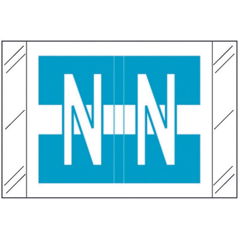 Tabbies Compatible "N" Labels, Polylaminated 100# Stock, 1 " X 1-1/2" Individual Letters - Roll of 500