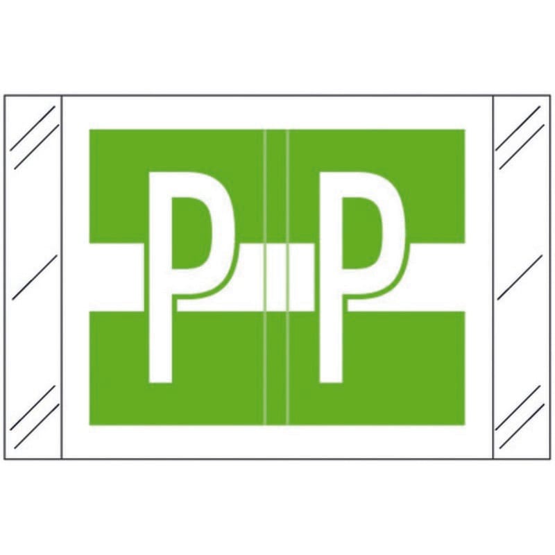 Tabbies Compatible "P" Labels, Polylaminated 100# Stock, 1 " X 1-1/2" Individual Letters - Roll of 500