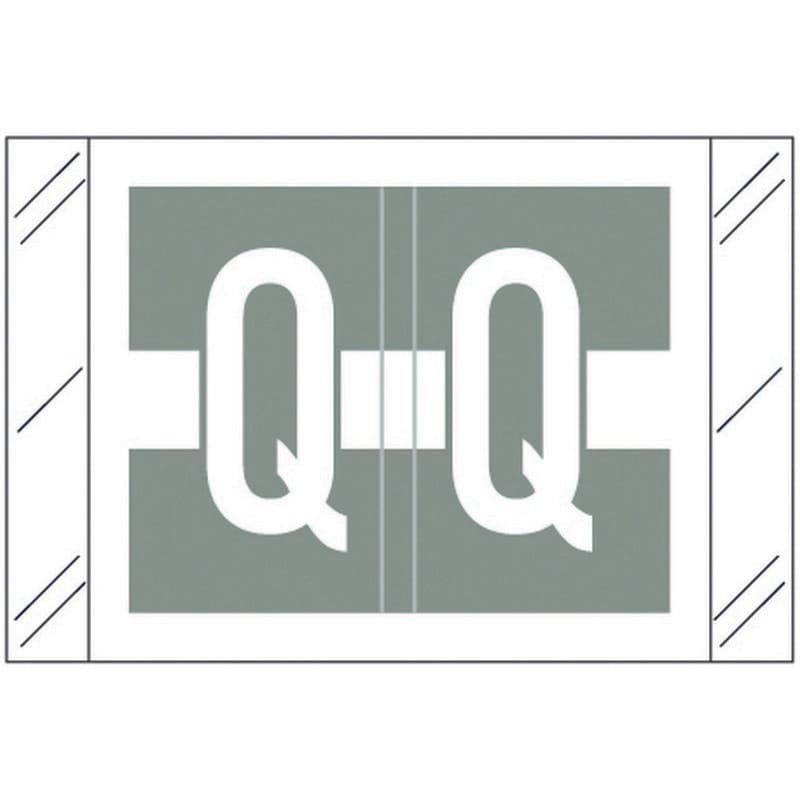 Tabbies Compatible "Q" Labels, Polylaminated 100# Stock, 1 " X 1-1/2" Individual Letters - Roll of 500
