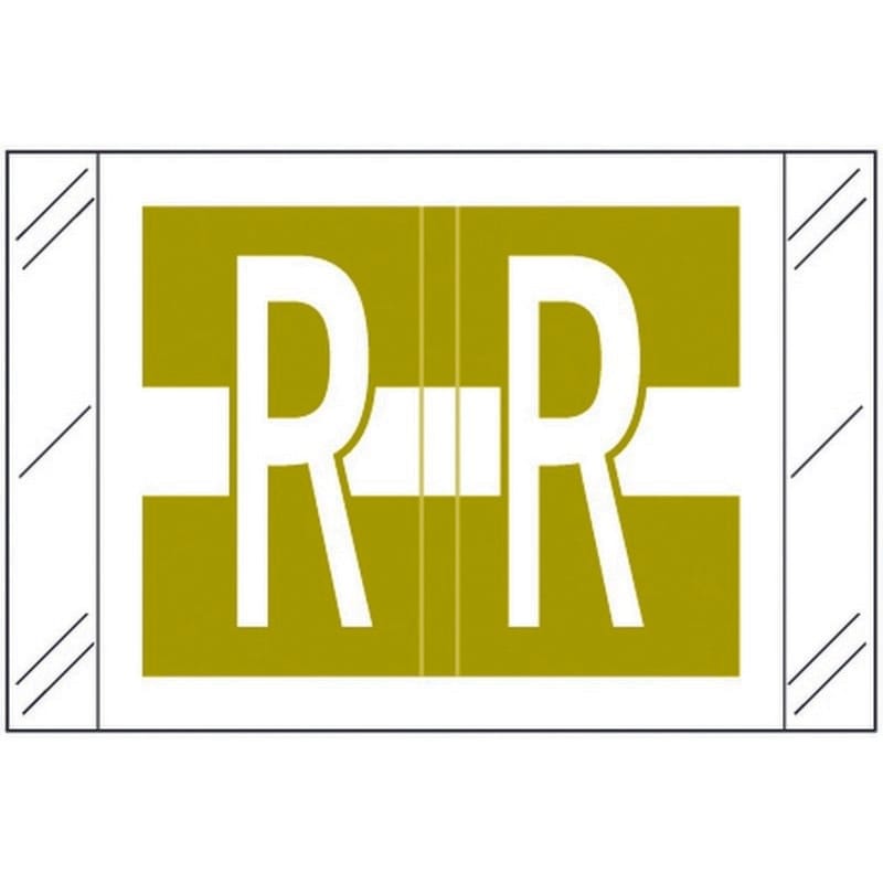 Tabbies Compatible "R" Labels, Polylaminated 100# Stock, 1 " X 1-1/2" Individual Letters - Roll of 500