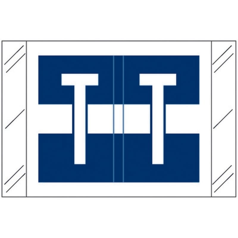 Tabbies Compatible "T" Labels, Polylaminated 100# Stock, 1 " X 1-1/2" Individual Letters - Roll of 500
