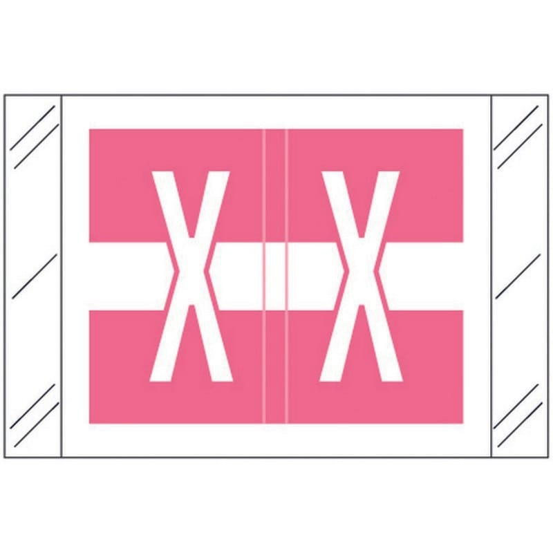 Tabbies Compatible "X" Labels, Polylaminated 100# Stock, 1 " X 1-1/2" Individual Letters - Roll of 500