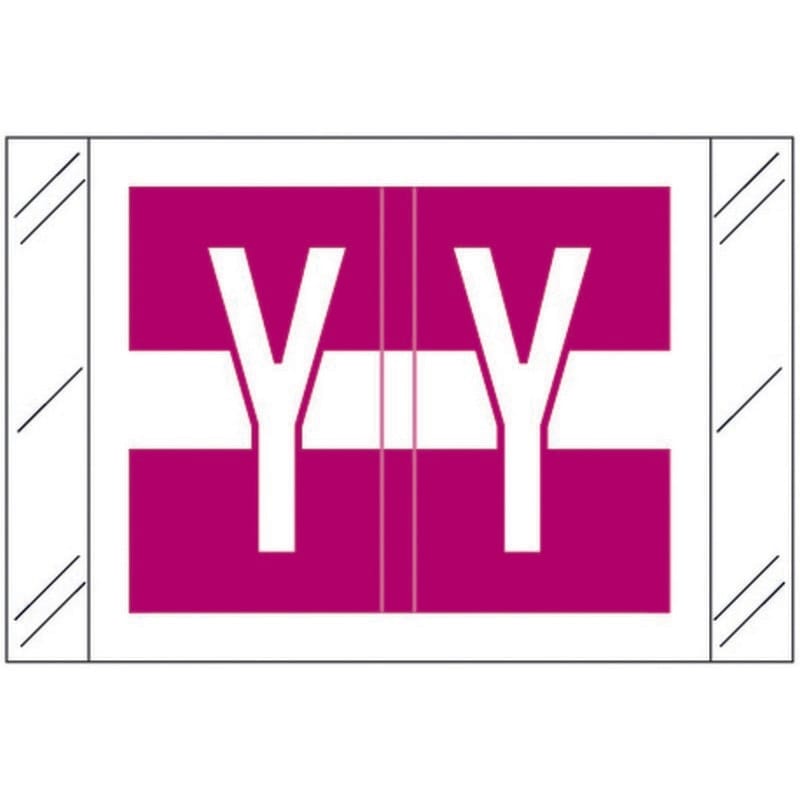 Tabbies Compatible "Y" Labels, Polylaminated 100# Stock, 1 " X 1-1/2" Individual Letters - Roll of 500
