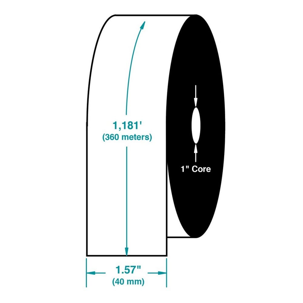 1.57" x 1181' TDW121 Premium Resin Enhanced Wax Barcode Ribbon for Datamax Printers (48 Ribbons per Case)