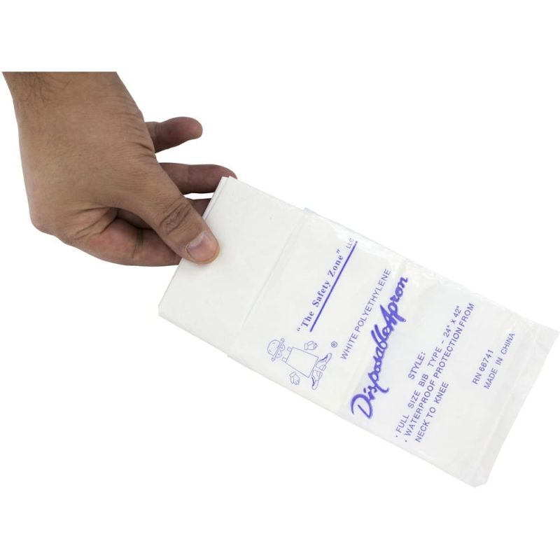Disposable White Apron, Embossed (100 Ea per Disp., 10 Disp. Box Per Case)