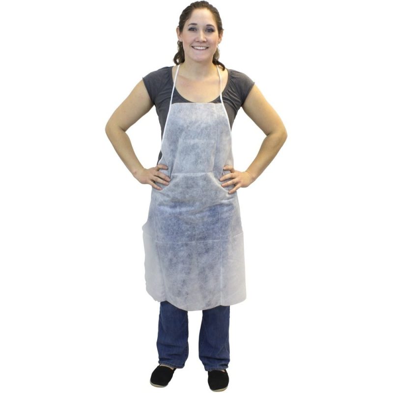 28 x 36", White Polypropylene Apron (100 Per Case)