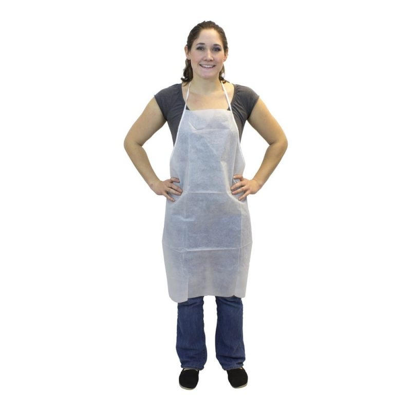 28 x 36", White, Poly Pro. Apron, PE Coated (100 Per Case)