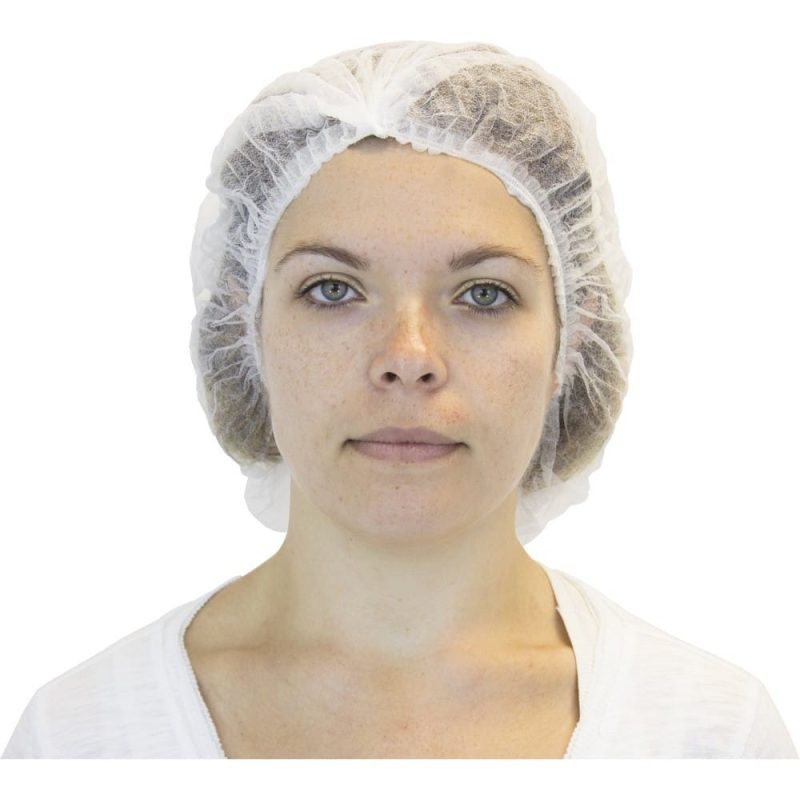 Pleated Bouffant, White, 21" (1000 Per Case)