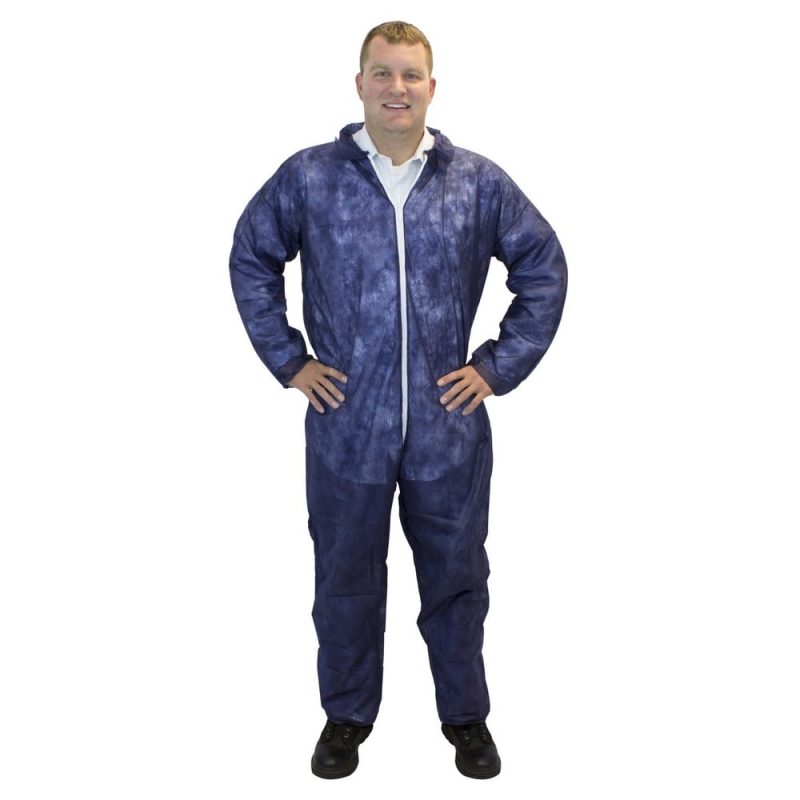Large, Blue, Polypropylene Coveralls (25 Per Case)