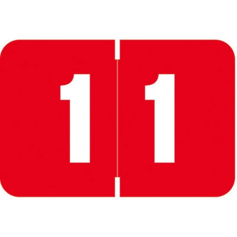 Digi Color DCNM Compatible Numeric "1" Labels, Laminated Stock, 1-1/2" x 1" Individual Numbers - Roll of 250