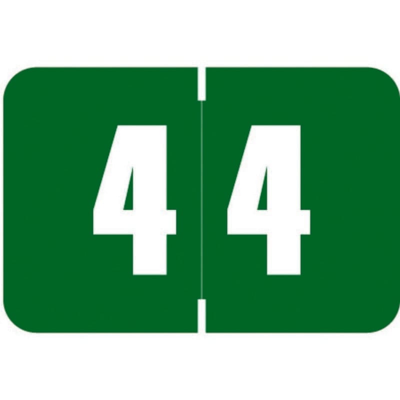 Digi Color DCNM Compatible Numeric "4" Labels, Laminated Stock, 1-1/2" x 1" Individual Numbers - Roll of 250