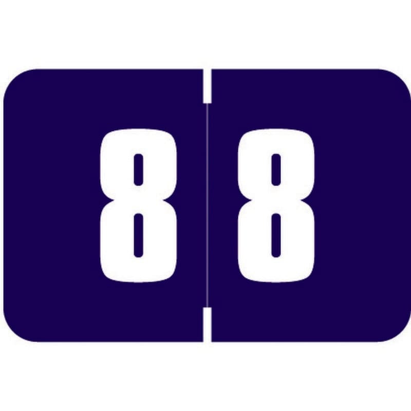 Digi Color DCNM Compatible Numeric "8" Labels, Laminated Stock, 1-1/2" x 1" Individual Numbers - Roll of 250