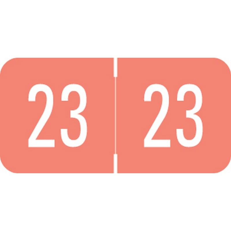 Digi Color Compatible "23" Yearband Labels, Laminated Stock 1-1/2" x 3/4" - 500 per Roll