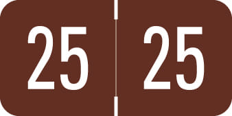 Digi Color Compatible "25" Yearband Labels, Laminated Stock 1-1/2" x 3/4" - 500 per Roll