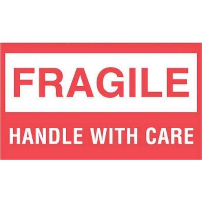 3" x 5" White/Red Fragile Handle With Care Labels (500 per Roll) - Image 2