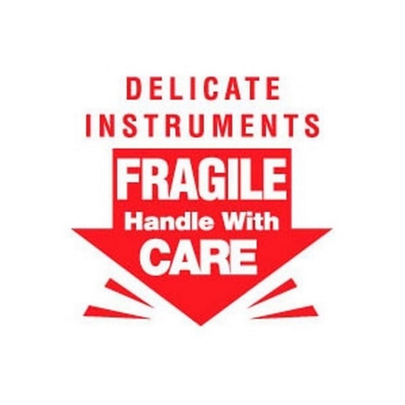 3" x 3" Delicate Instruments Fragile Handle with Care Labels (500 per Roll)